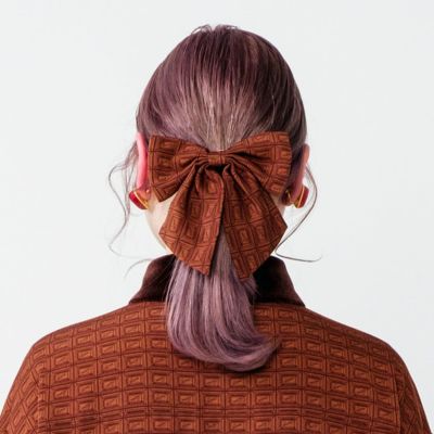 チョコレート リボン　バレッタ