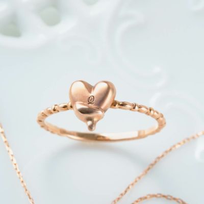 【K10/Pink Gold】メルティーハート リング
