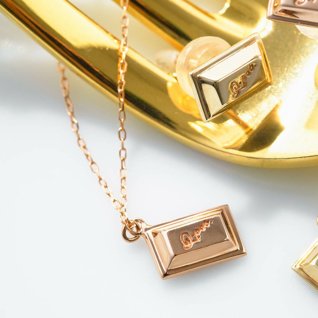 残り1点】ひとかけらのチョコレート ネックレス(K10ピンクゴールド  