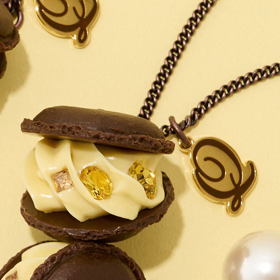 ブラウニーカスタードマカロン ネックレス イエロー オンラインショップ限定