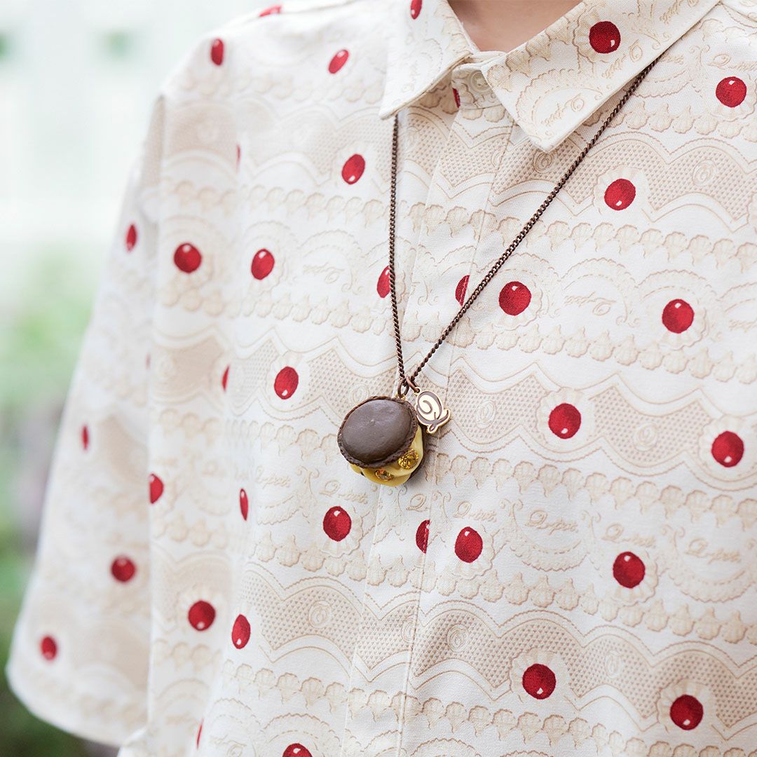 ブラウニーカスタードマカロン ネックレス イエロー オンラインショップ限定