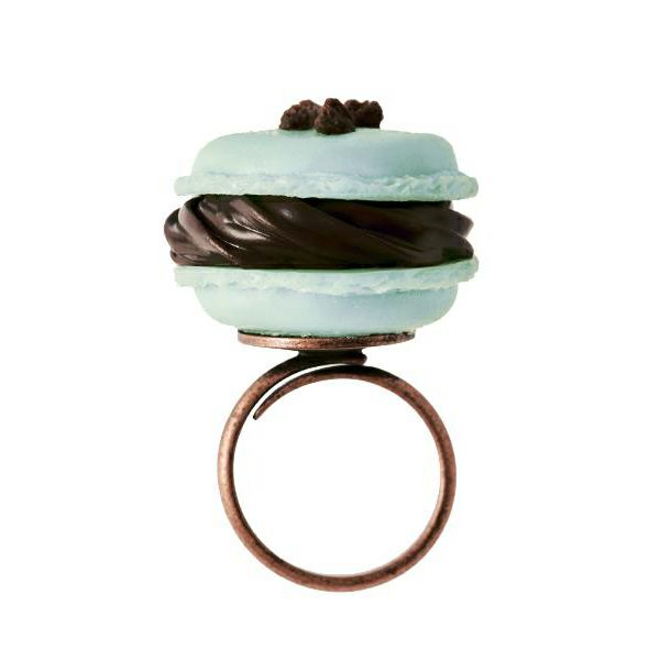 チョコミント　マカロン　リング