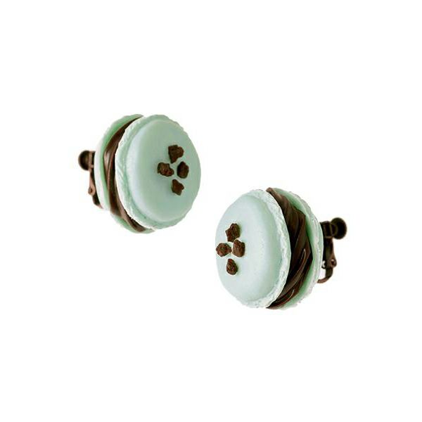 チョコミント　マカロン　イヤリング