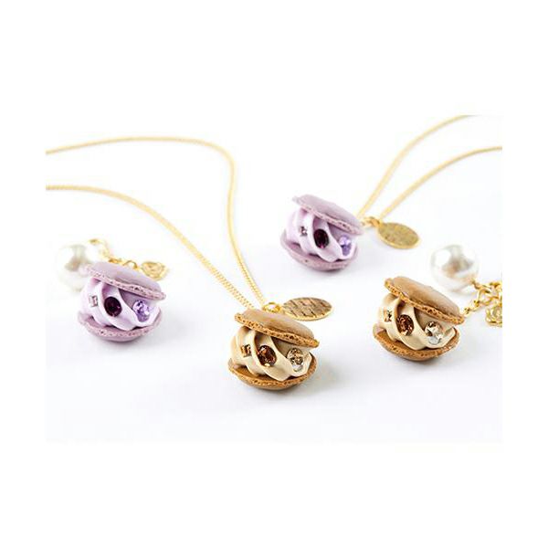 ブルーベリー マカロン ネックレス