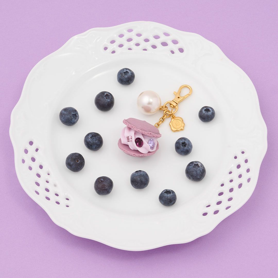 ブルーベリー マカロン ネックレス