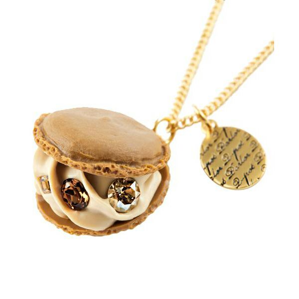 モカ マカロン ネックレス