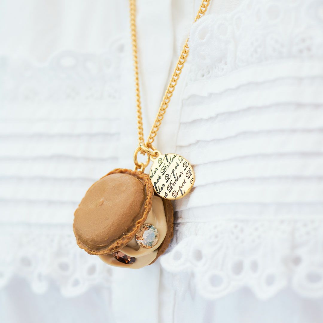 モカ マカロン ネックレス