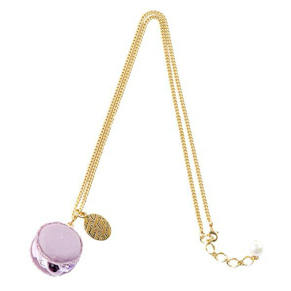 ブルーベリー マカロン ネックレス