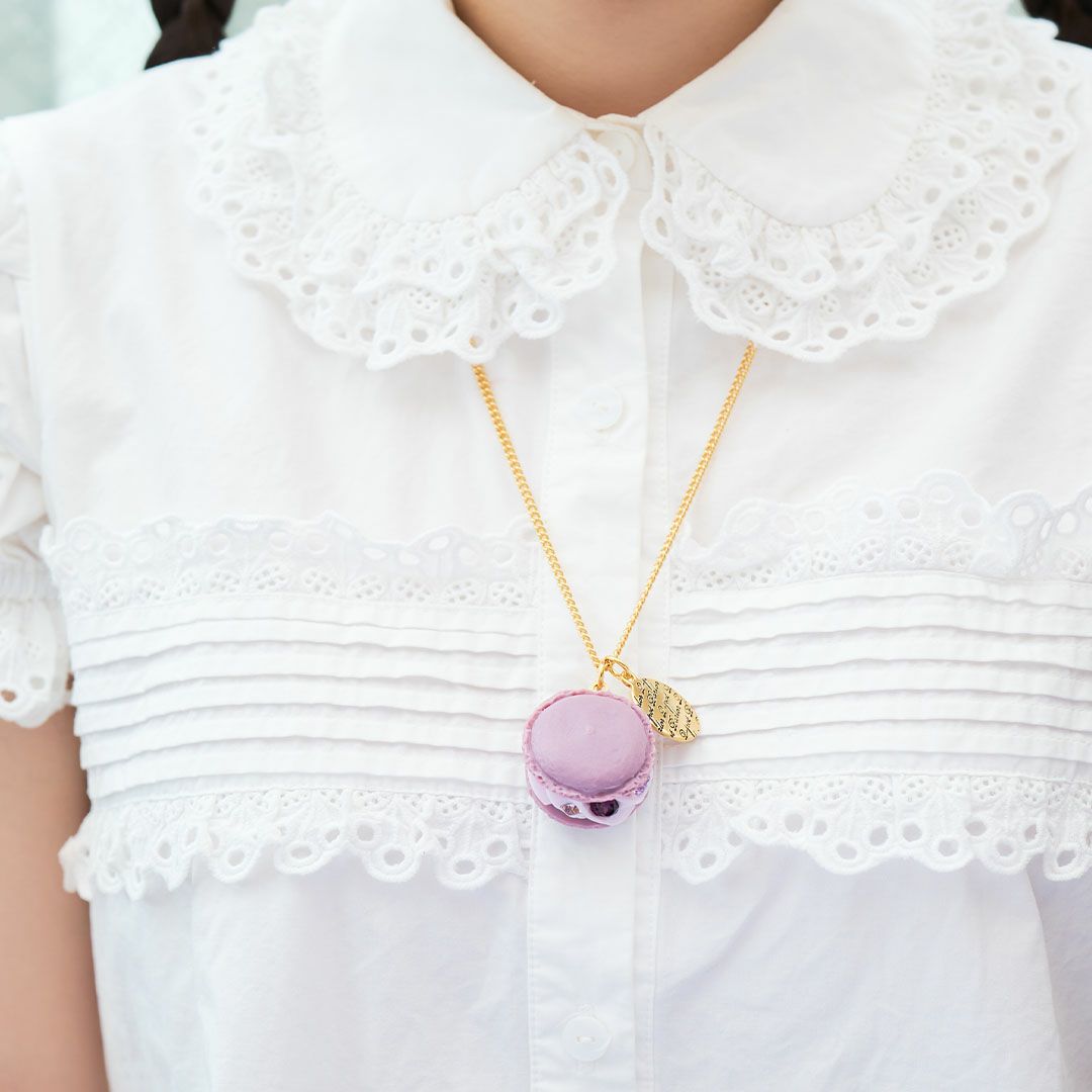 ブルーベリー マカロン ネックレス