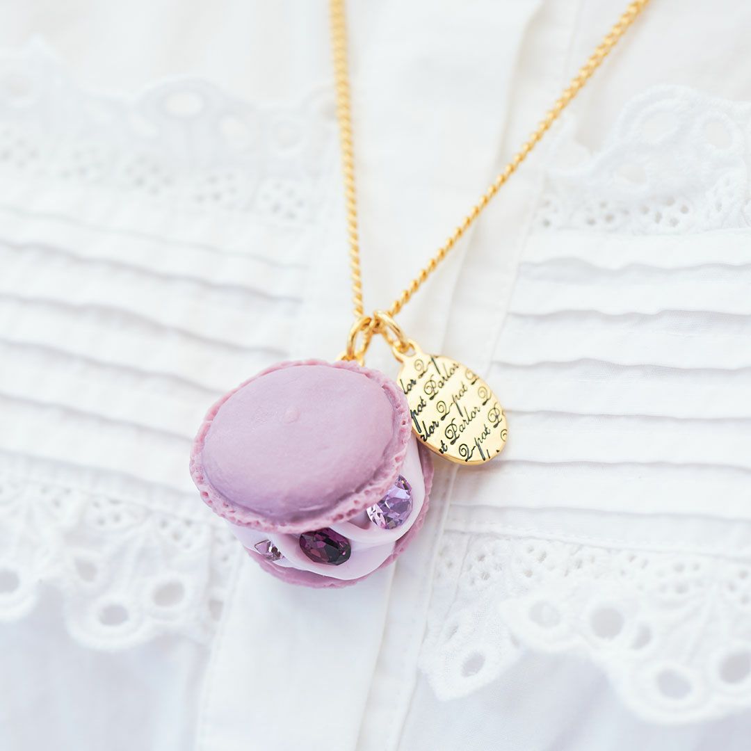 ブルーベリー マカロン ネックレス