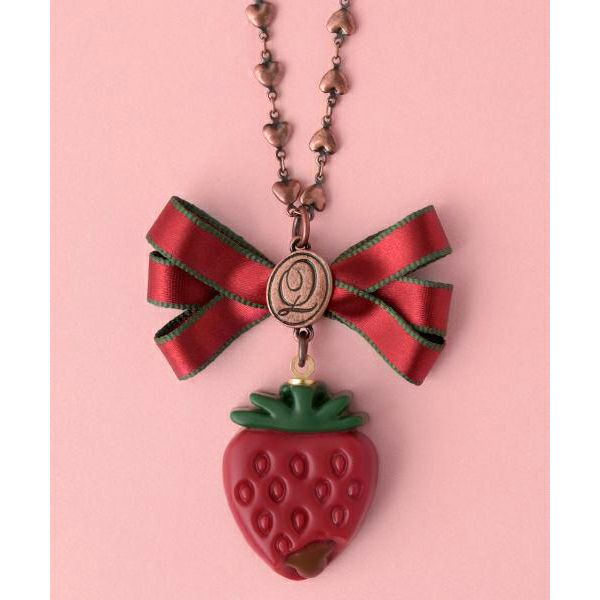ストロベリーガナッシュリボン ネックレス(Red) | Q-pot. ONLINE SHOP