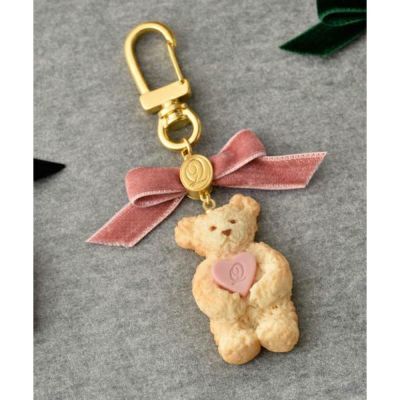 テディベア ミルク クッキー キーホルダー(ピンクハート)