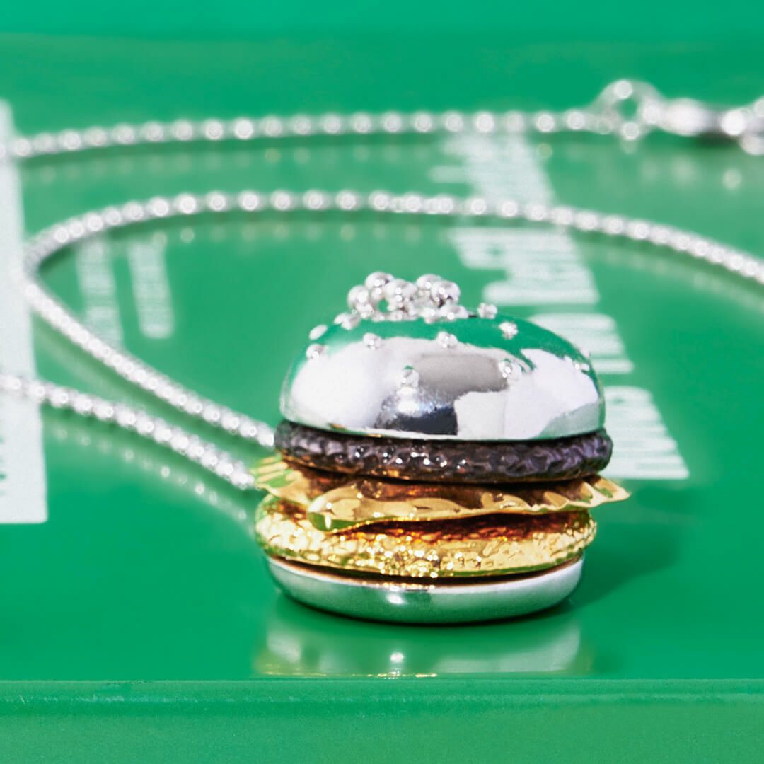 ハンバーガー バンズ チャーム シルバー