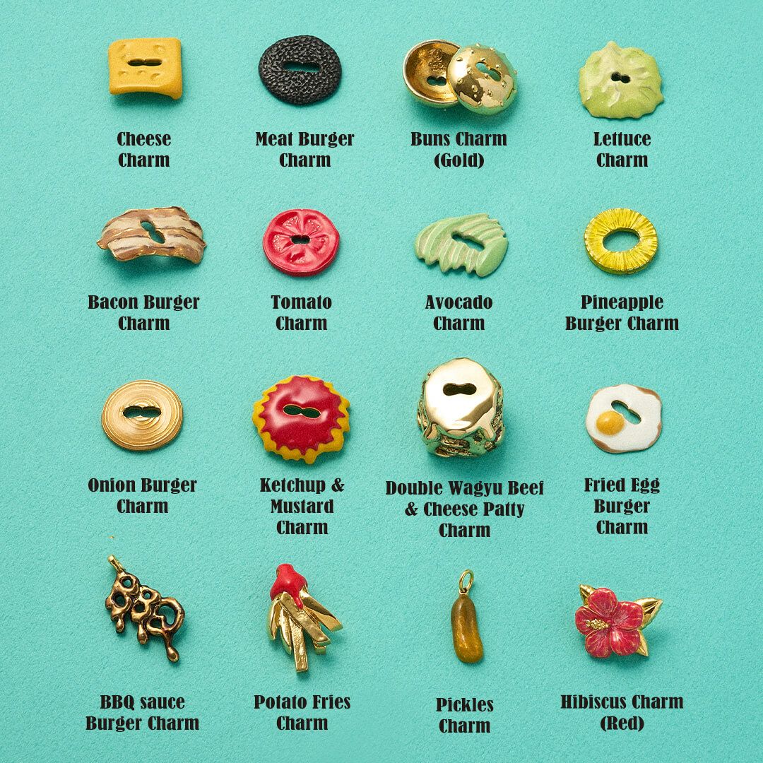 チャーム/バンズ(ゴールド)【ハンバーガーシリーズ】