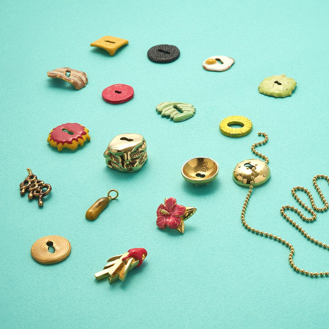 チャーム/バンズ(ゴールド)【ハンバーガーシリーズ】