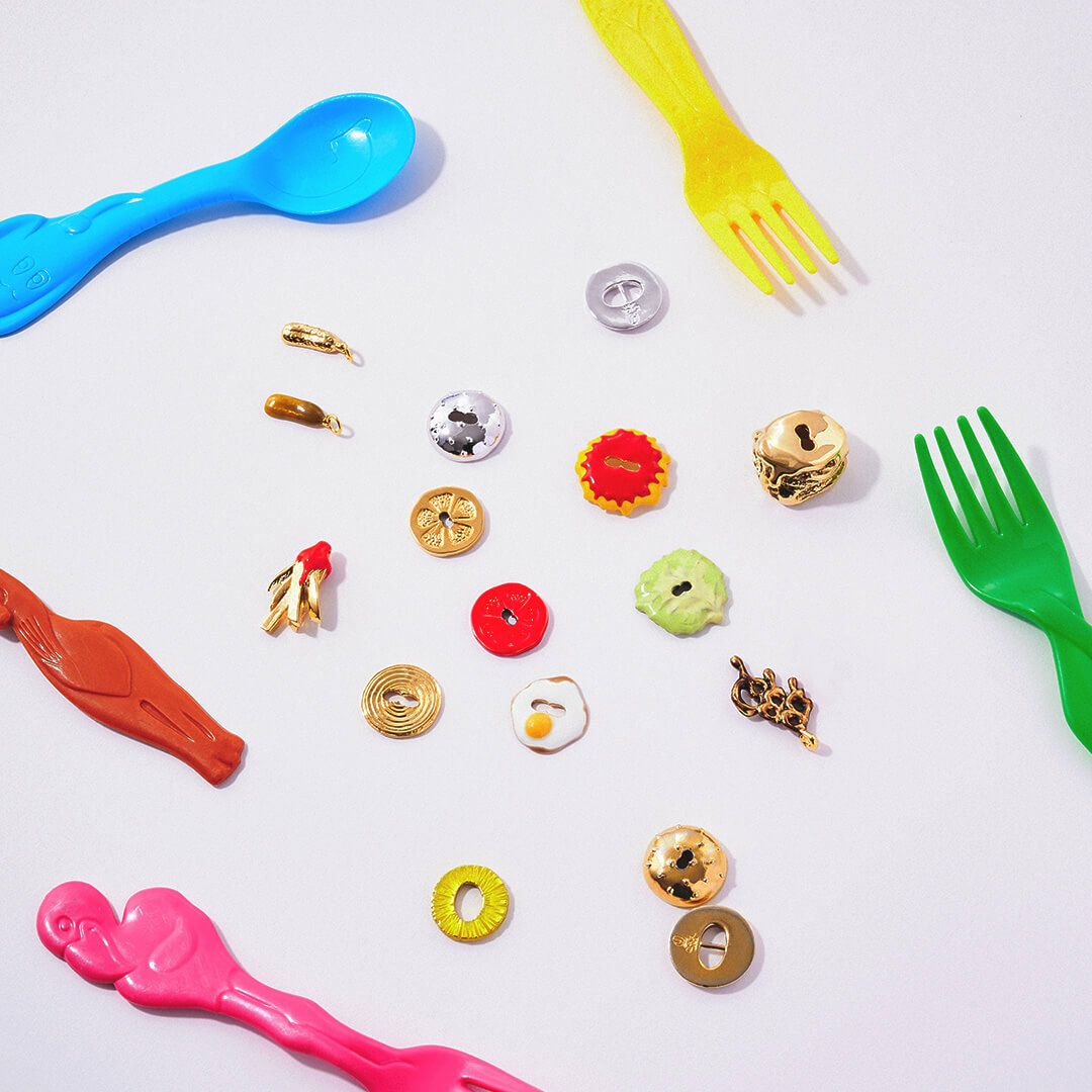 チャーム/バンズ(ゴールド)【ハンバーガーシリーズ】