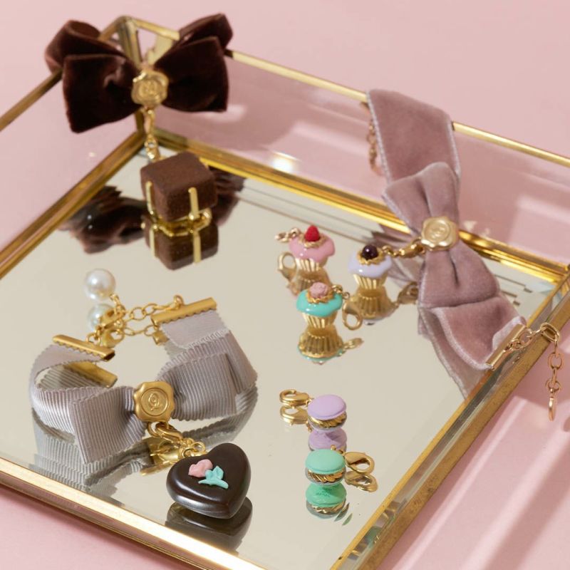 ブレスレット/エラベルシアワセ ベルベットリボン(スモーキーピンク