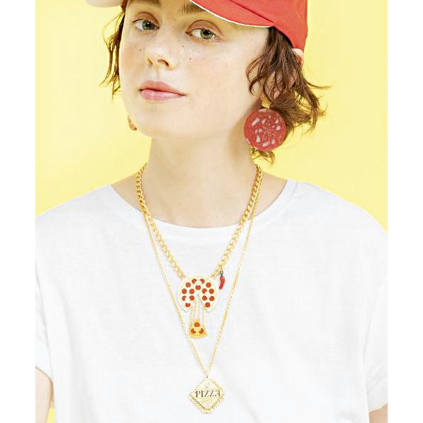 メルティッド チーズ ペパロニピザ ネックレス | Q-pot. ONLINE SHOP 