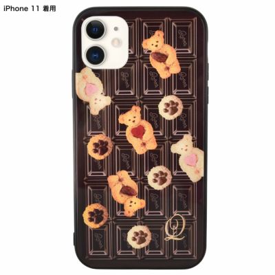 テディベア×チョコレート ハードガラススマホケース - iPhone11 | Q