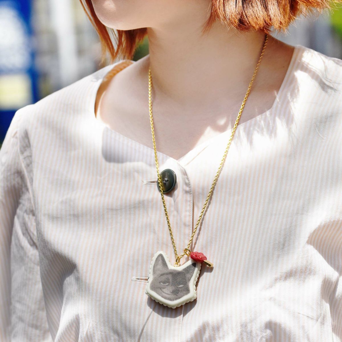 ズートピア　ディズニーコラボアクセサリー　ニック/ホームメイド キャロットケーキ ネックレス