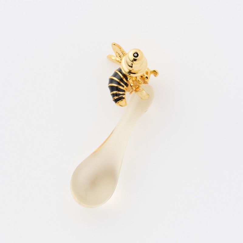 キューポット　ピアス　ハチトミツ　片耳のみ Q-pot.まるで“ハチミツ”天然石ジュエリー、女王蜂モチーフ付き1