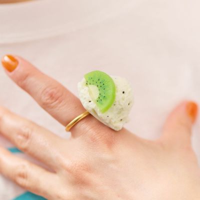 新品未使用】Q-pot. タピオカアイスクリーム 抹茶 ティー リング