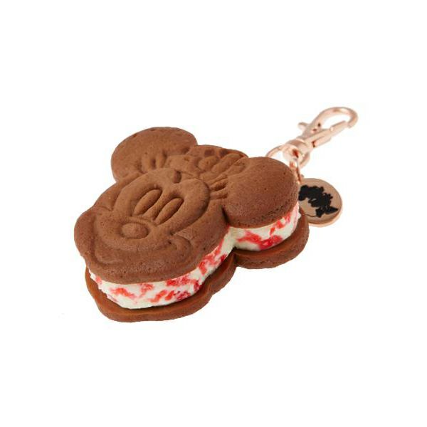 ミニーマウス / ラズベリー クッキーサンドアイス バッグチャーム 