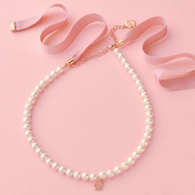 Q パール リボンネックレス（クラシック ピンク）