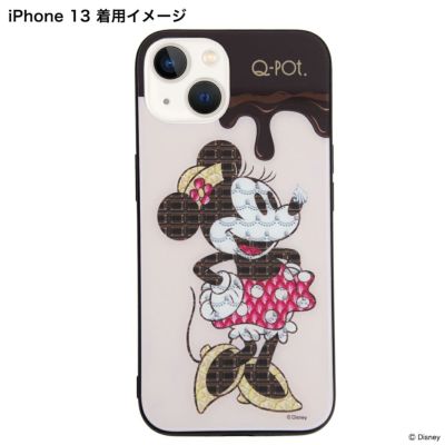 ミニーマウス/スウィーツIPhone13/14兼用 ハードガラスケース【ディズニー アクセサリー】
