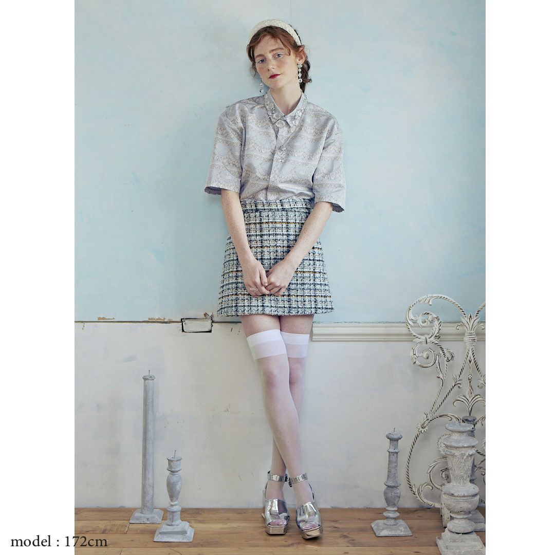 バレエコア スワン ブルー シャツ