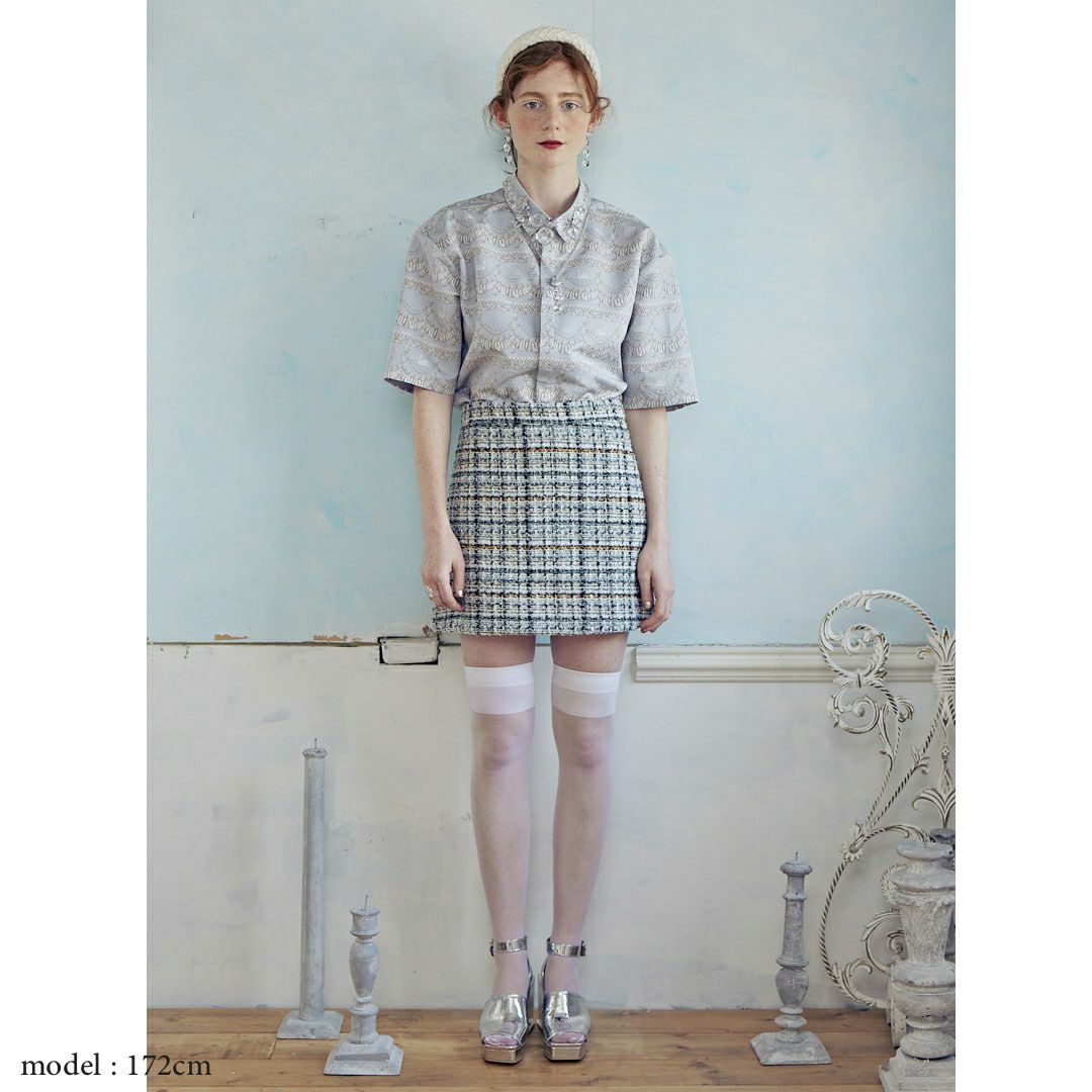 バレエコア スワン ブルー シャツ