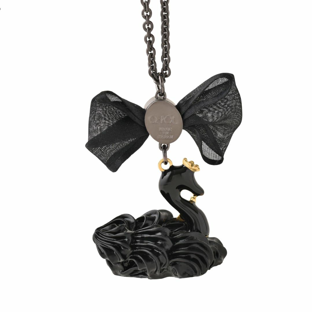 バレエコア スワン ブラック リボン ネックレス