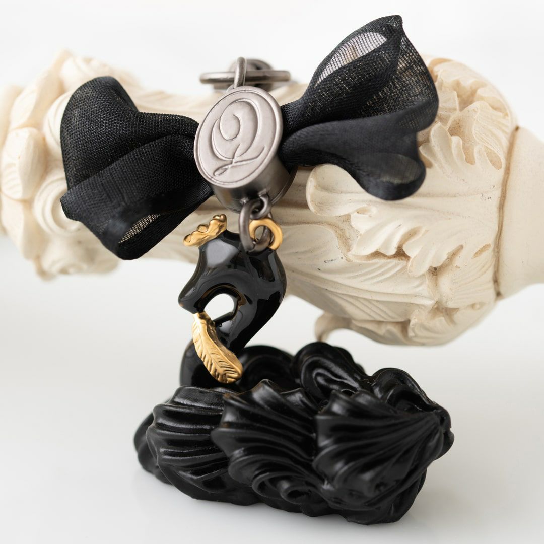 バレエコア スワン ブラック リボン ネックレス