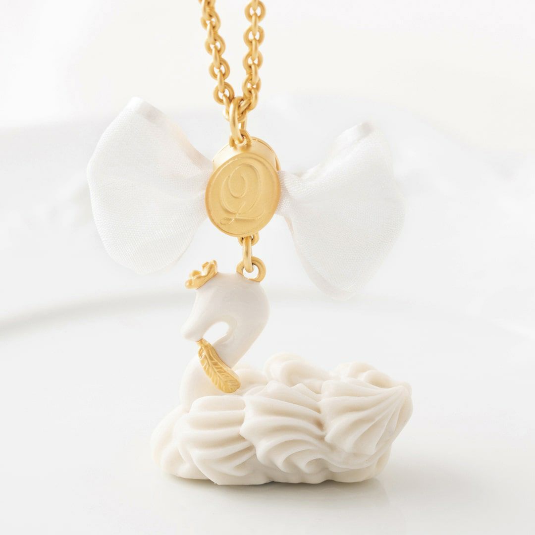 バレエコア スワン ホワイト リボン ネックレス