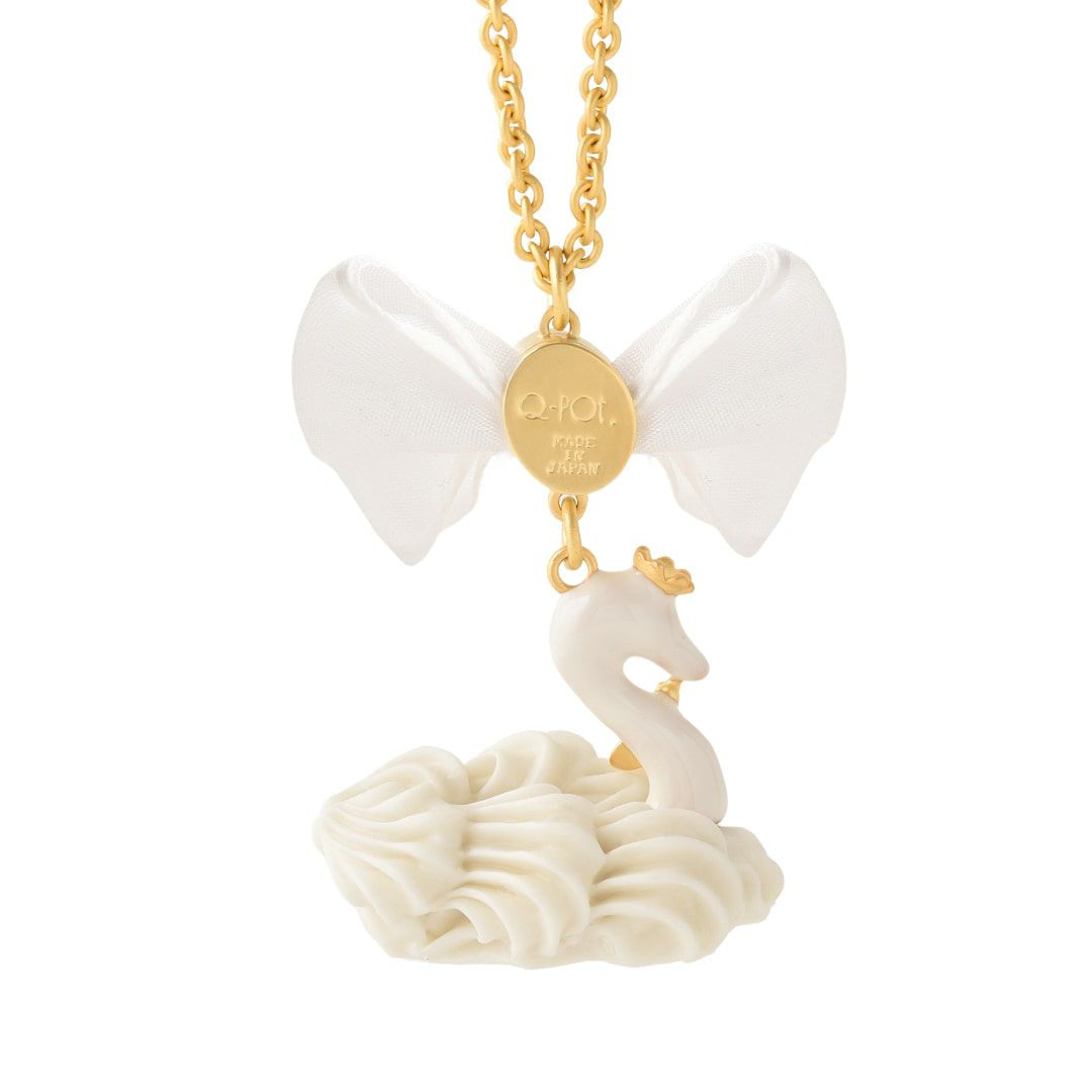 バレエコア スワン ホワイト リボン ネックレス