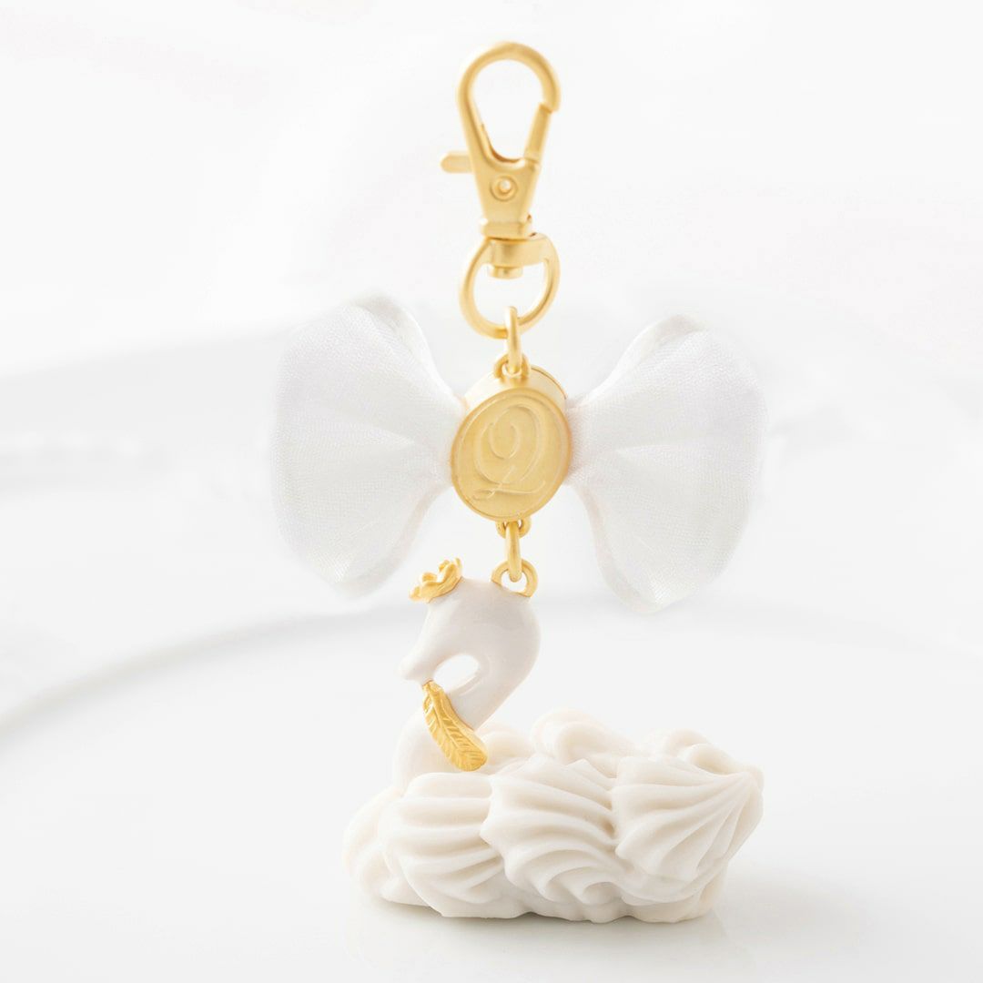 バレエコア スワン ホワイト リボン バッグチャーム