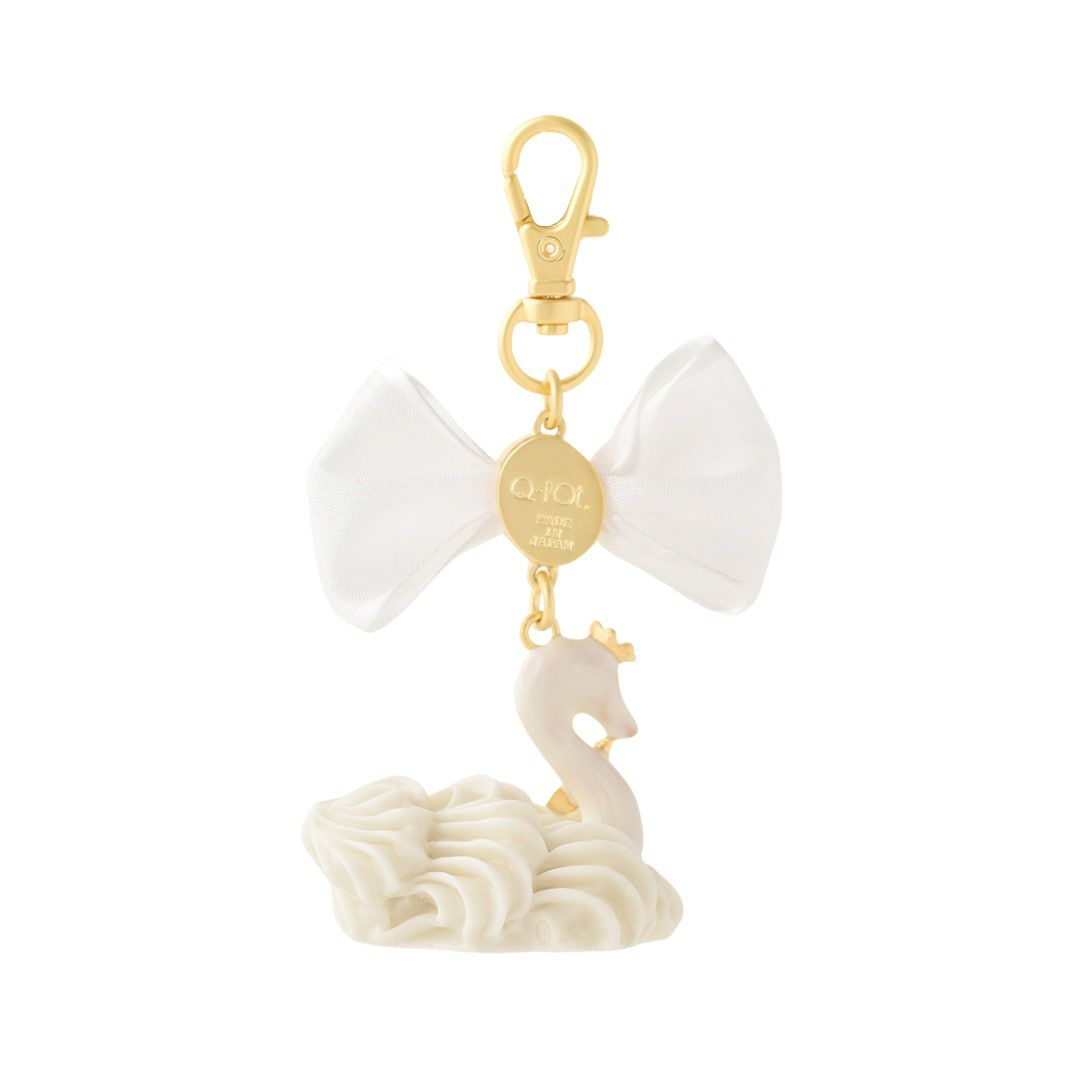 バレエコア スワン ホワイト リボン バッグチャーム