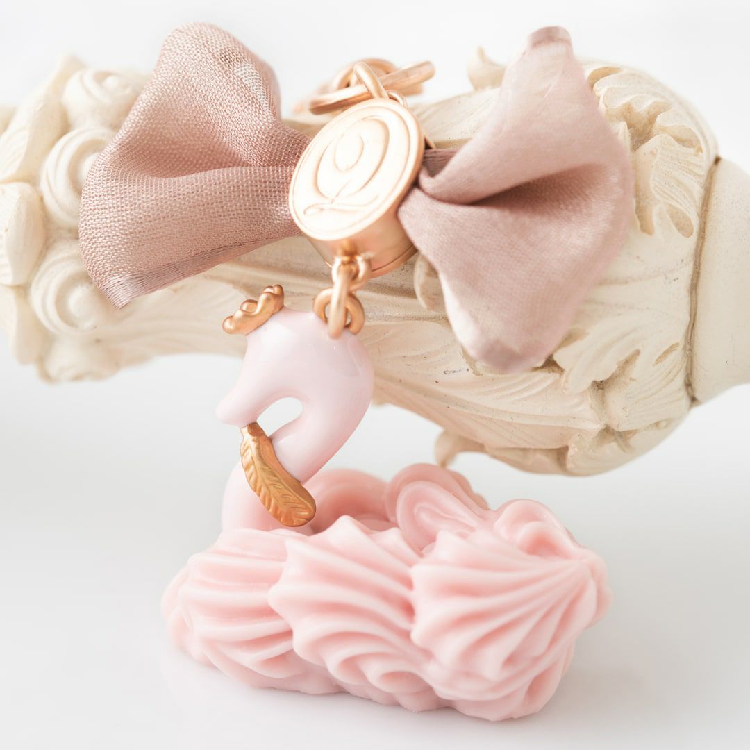 バレエコア スワン ピンク リボン ネックレス