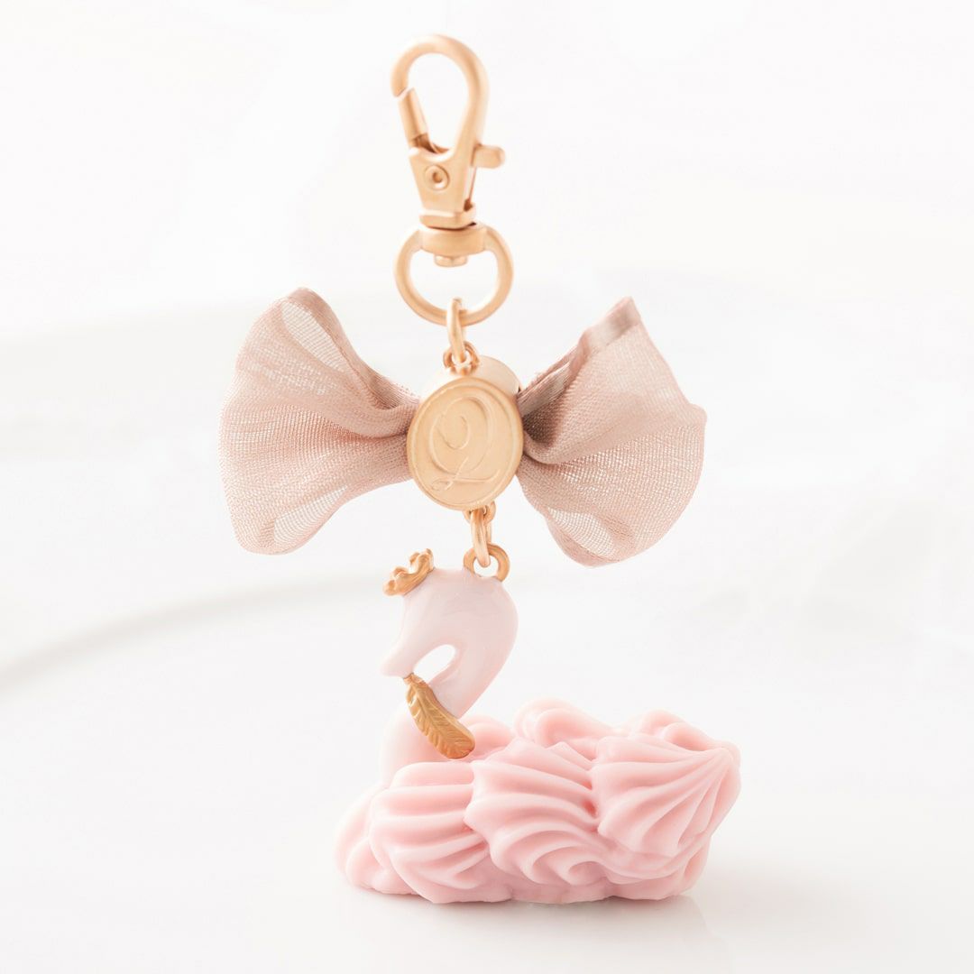 バレエコア スワン ピンク リボン バッグチャーム