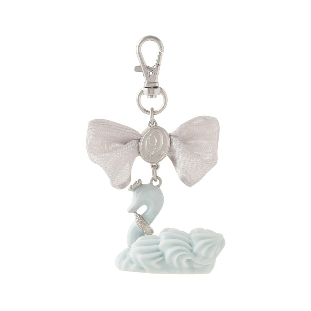 バレエコア スワン ブルー リボン バッグチャーム