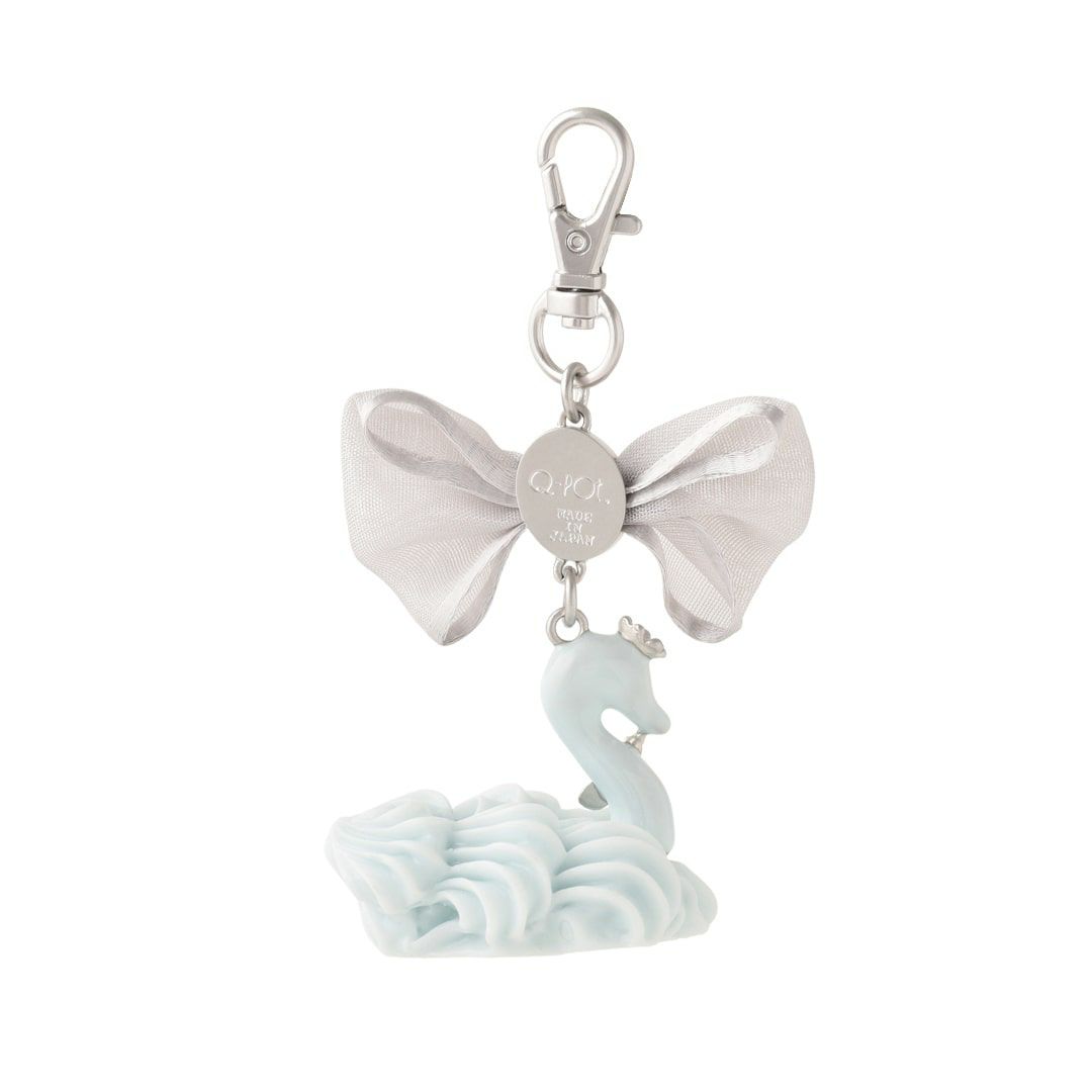バレエコア スワン ブルー リボン バッグチャーム