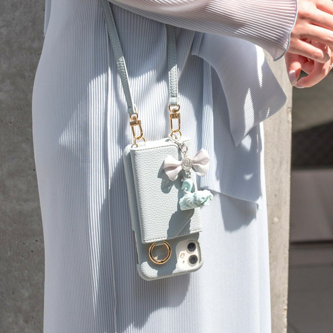 バレエコア スワン ブルー リボン バッグチャーム