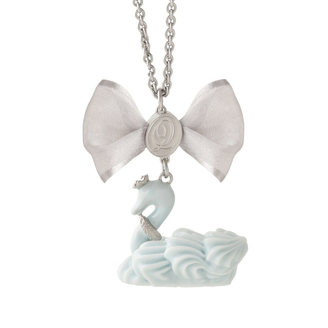 バレエコア スワン ブルー リボン ネックレス