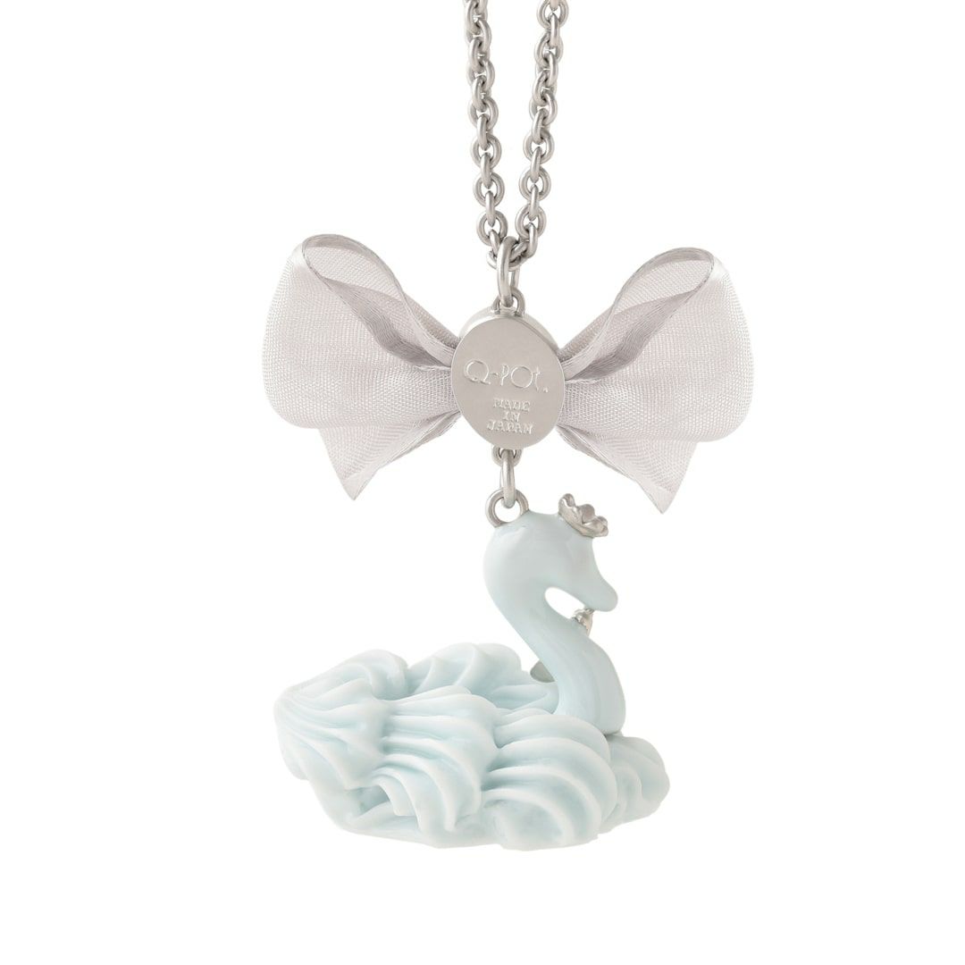 バレエコア スワン ブルー リボン ネックレス