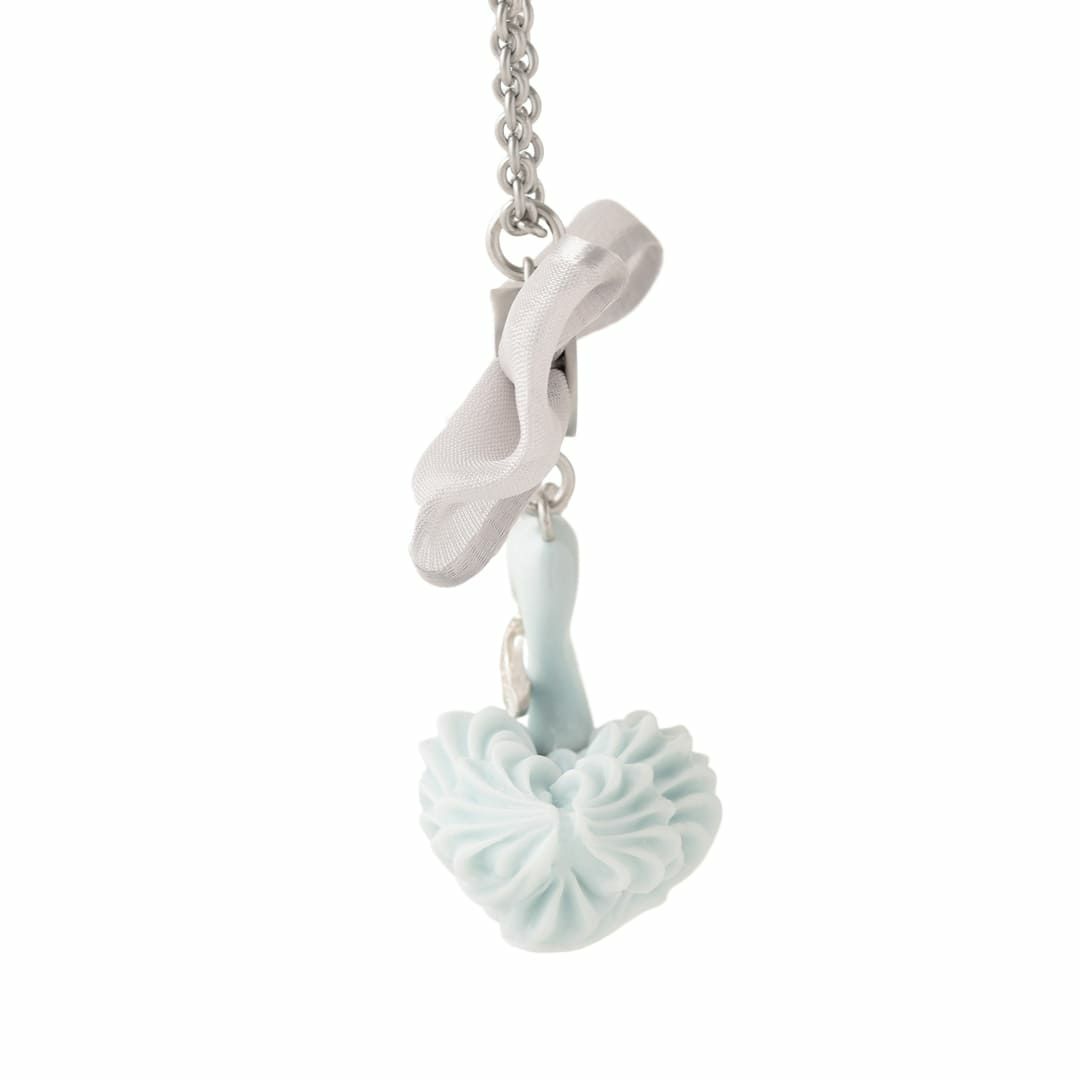 バレエコア スワン ブルー リボン ネックレス