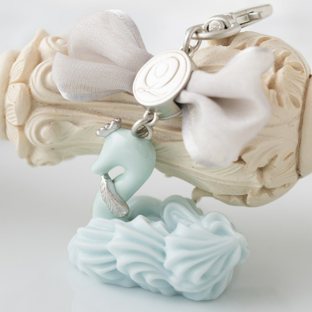 バレエコア スワン ブルー リボン ネックレス