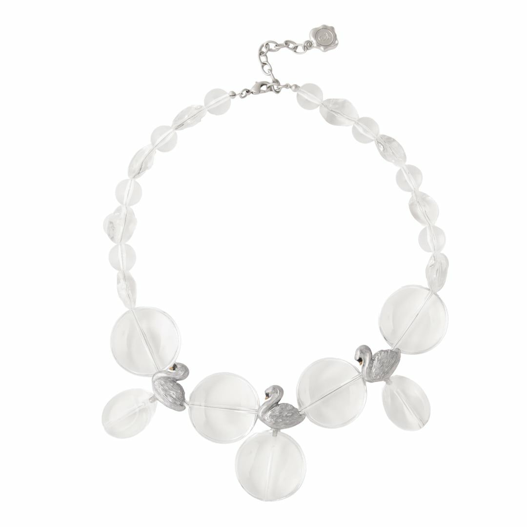 バレエコア スワン クリア ネックレス