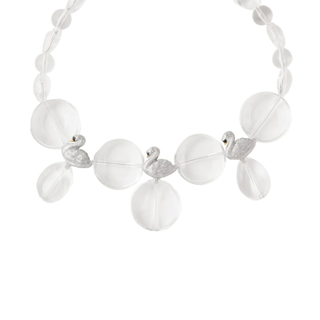 バレエコア スワン クリア ネックレス