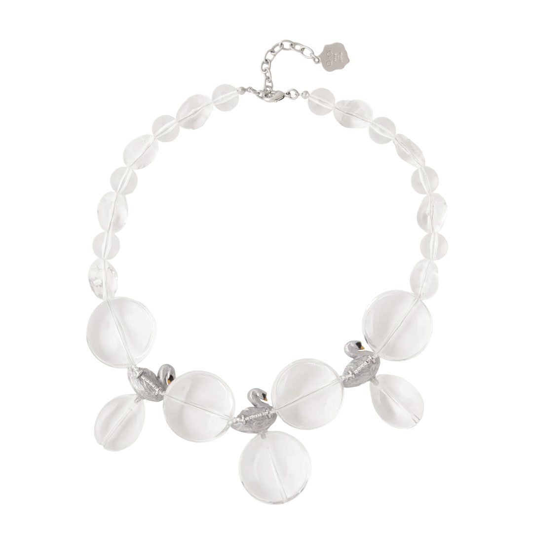 バレエコア スワン クリア ネックレス