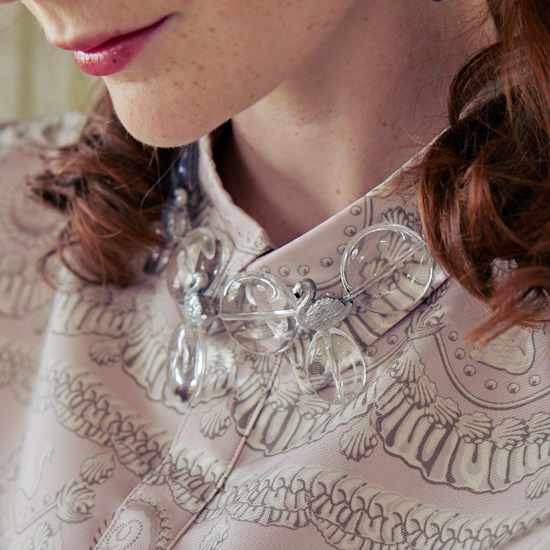 バレエコア スワン クリア ネックレス